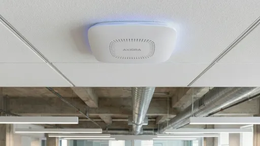 axidra access point mounted on office ceiling