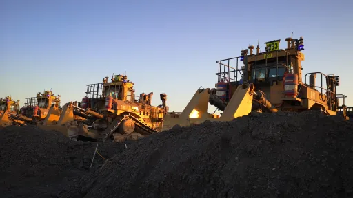 D11 autonomous dozers parked up