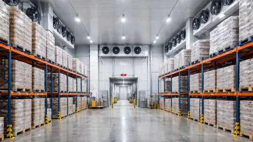 Industrial cold storage facility pallets