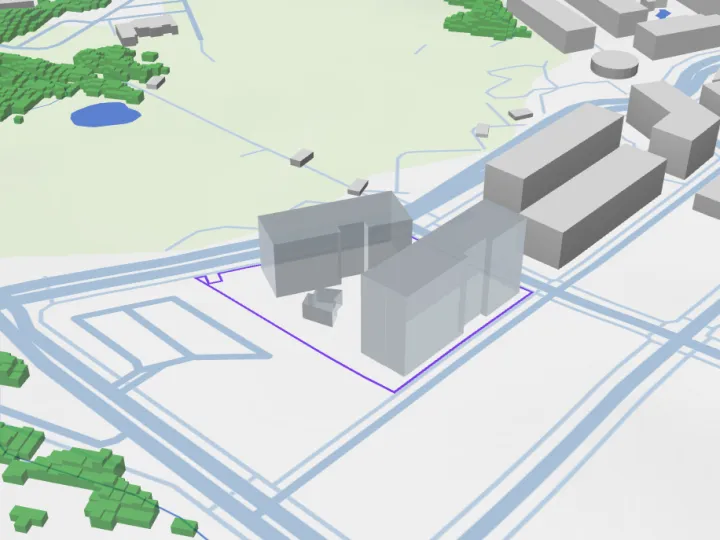 Greenfield building - new building shown on map