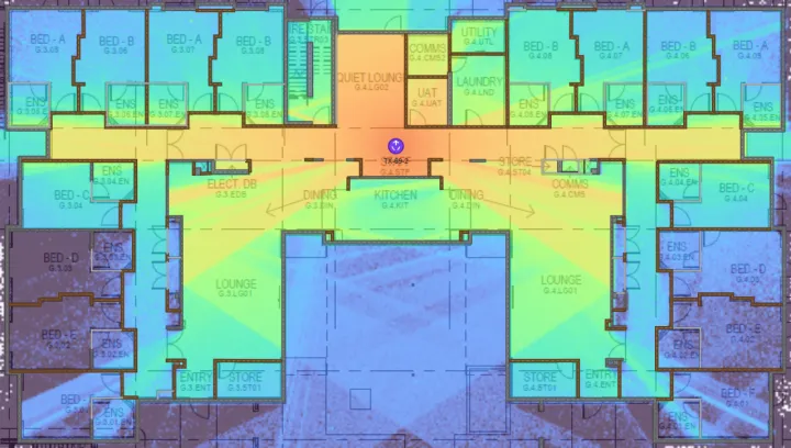 indoor raytracing at 2600 MHz