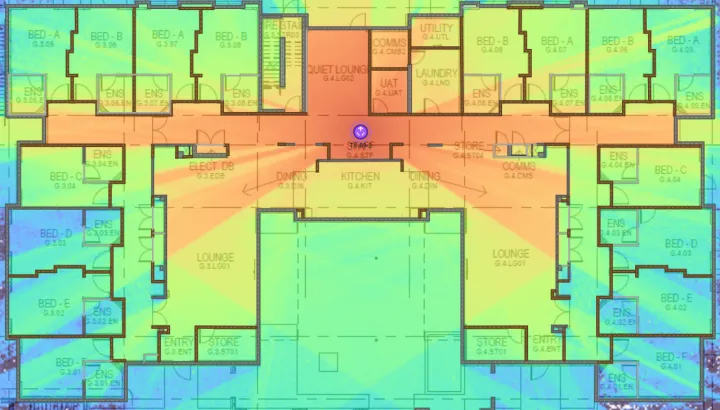 Indoor raytracing at 850 MHz
